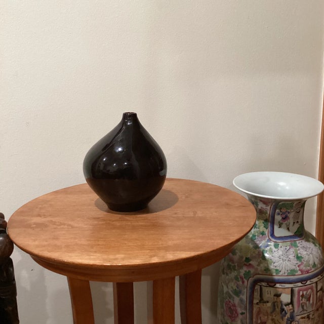 Glass Vintage Hand-Blown & Crafted Glass Deep Purple "Bird" Vase For Sale - Image 7 of 12