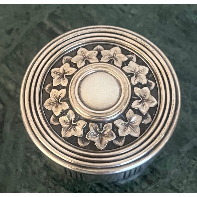 Mid-Century Modern Christofle Silver Plated Round Lidded Box For Sale - Image 3 of 7