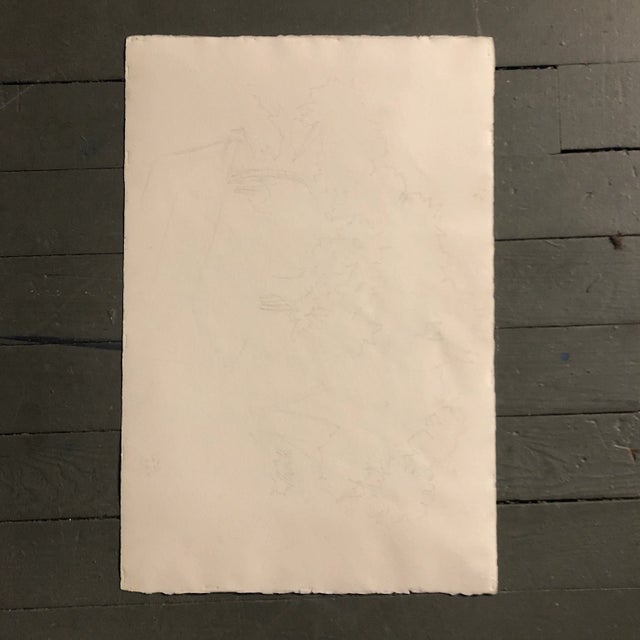 Original Vintage Watercolor Painting Still Life With Flowers on Chair For Sale - Image 4 of 5