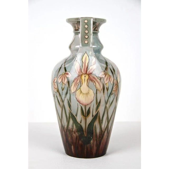 Ceramic Art Nouveau Majolica Vase by Gerbing & Stephan, Bohemia, 1910s For Sale - Image 7 of 13