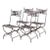 Set of Four French Iron Curule Side Chairs With Woven Strap Seats For Sale