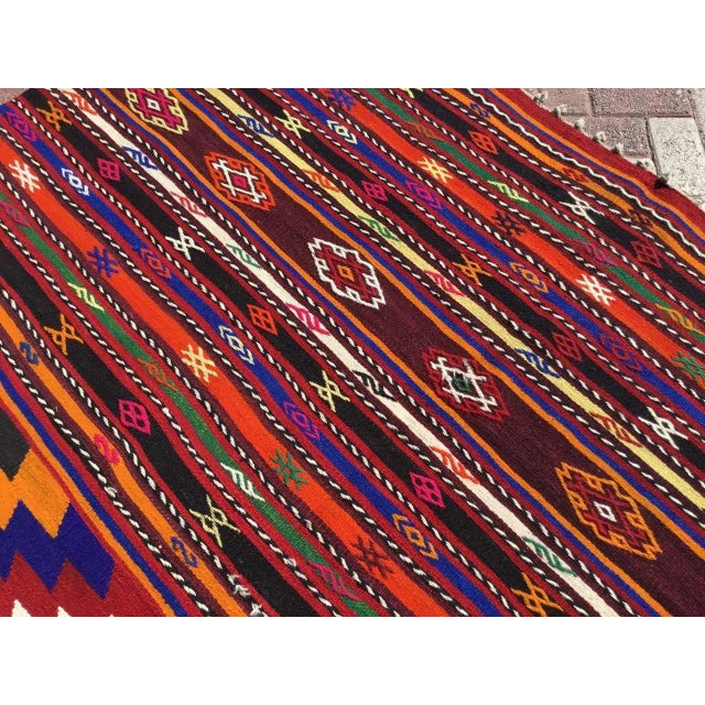 1960s Vintage Turkish Kilim Rug - 78" X 123" For Sale - Image 5 of 10