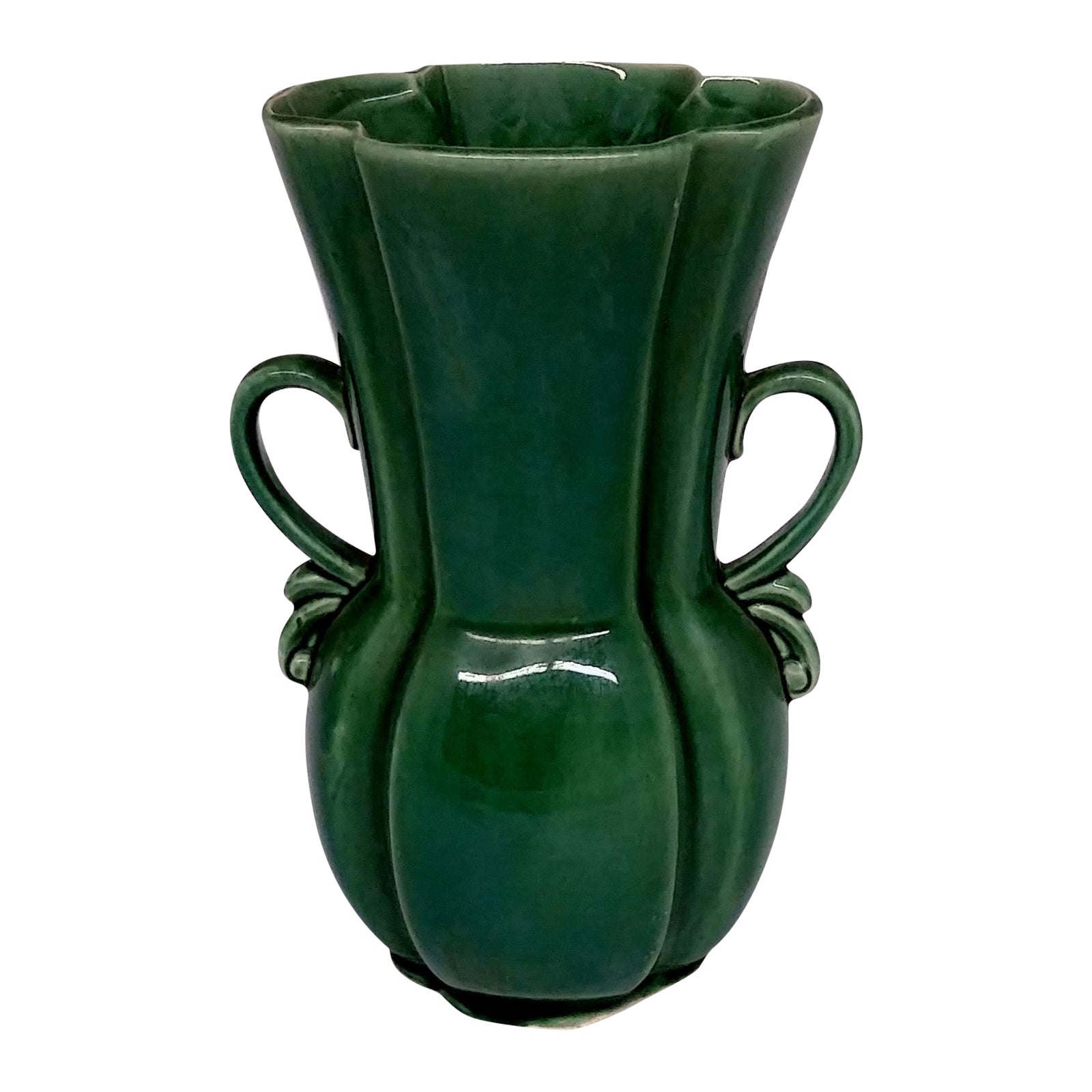 RB USA Rare MidCentury TwoHandled Green Vase Chairish