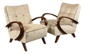 Mid-Century Modern Lounge Chairs by František Jirák for Up Závody, 1950s, Set of 2