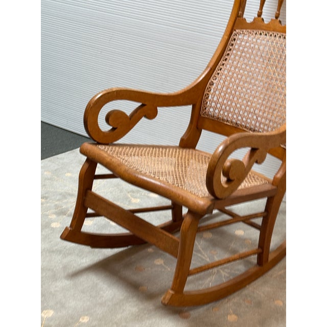 Brown Early 20th Century American Lincoln Style Rocking Chair For Sale - Image 8 of 12