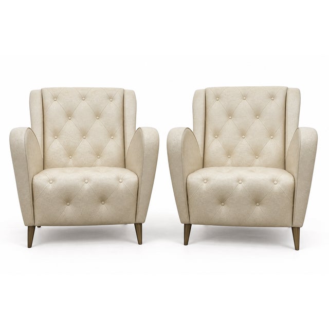 2000 - 2009 High-Back Leather Chairs by Jean-Rémy Couradette, France, 2003, Set of 2 For Sale - Image 5 of 7