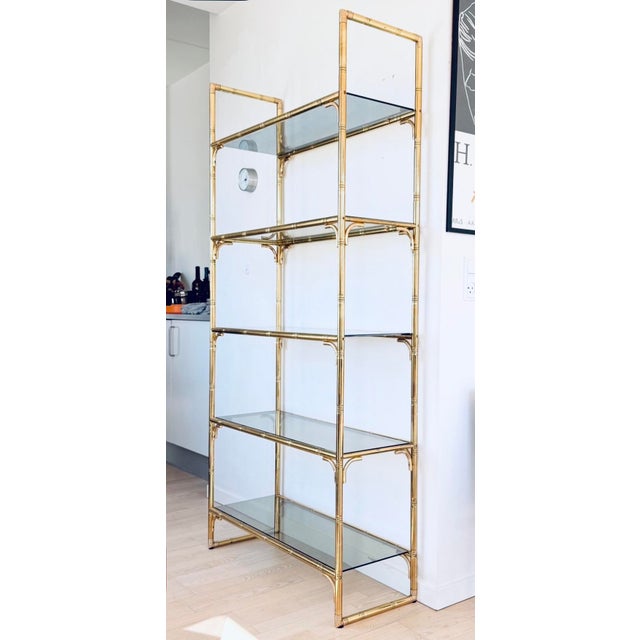 Italian Shelving Display in Faux Bamboo Brass, 1970s For Sale - Image 13 of 13