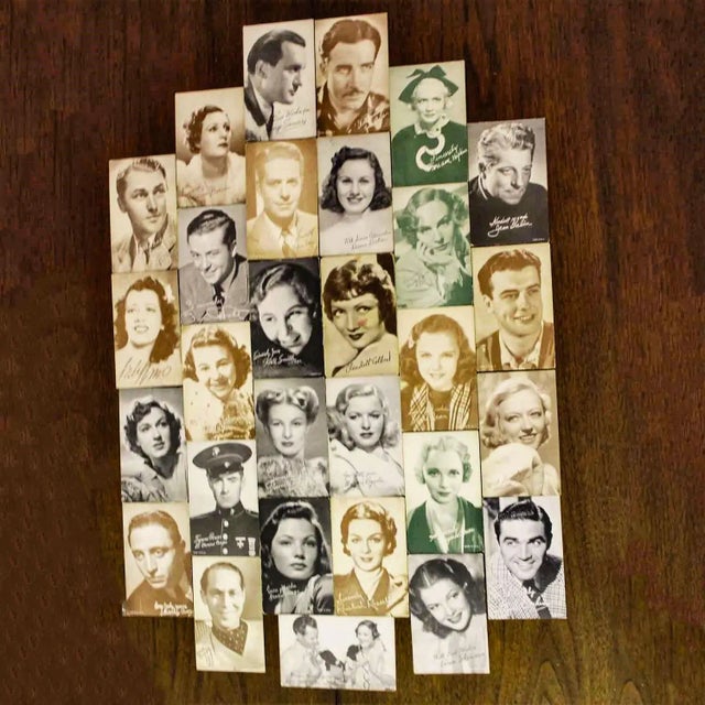 1930’s-1950’s Collection of 95 Vintage Movie Star Penny Arcade or Exhibit Trading Cards Wall Decor For Sale - Image 4 of 12