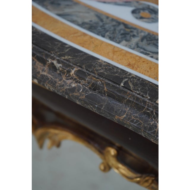 Pietra Dura Marble Top French Louis XV Console Table For Sale - Image 15 of 18