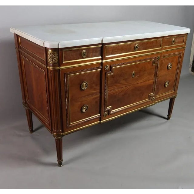 Maroon Vintage Louis XVI Maroon Dresser For Sale - Image 8 of 11