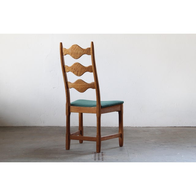 Vintage Danish Ladderback Oak Chairs by Henning Kjærnulf, 1960s, Set of 6 For Sale - Image 17 of 18