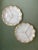 A beautiful trio of milk glass gilt edged serving plates with two divided into sections of three and one with twelve...