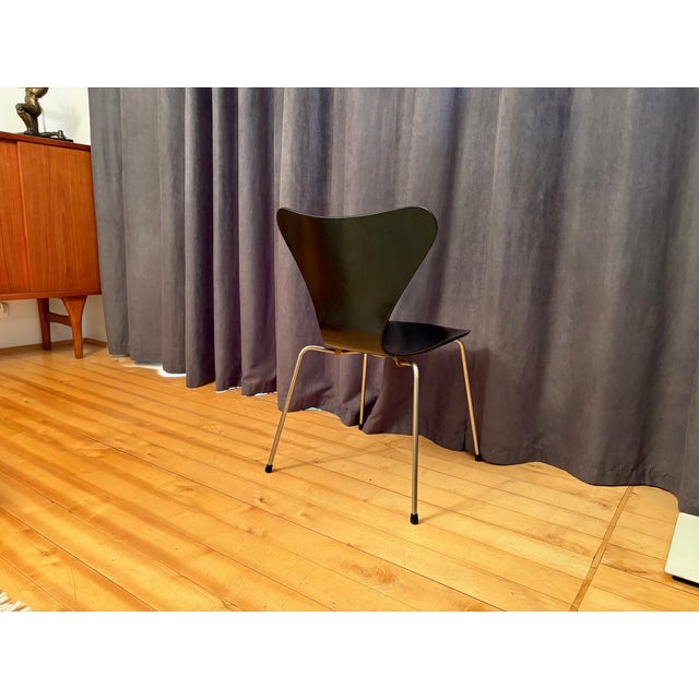 Black Model 3107 Chair by Arne Jacobsen for Fritz Hansen, Denmark, 1956 For Sale - Image 8 of 13