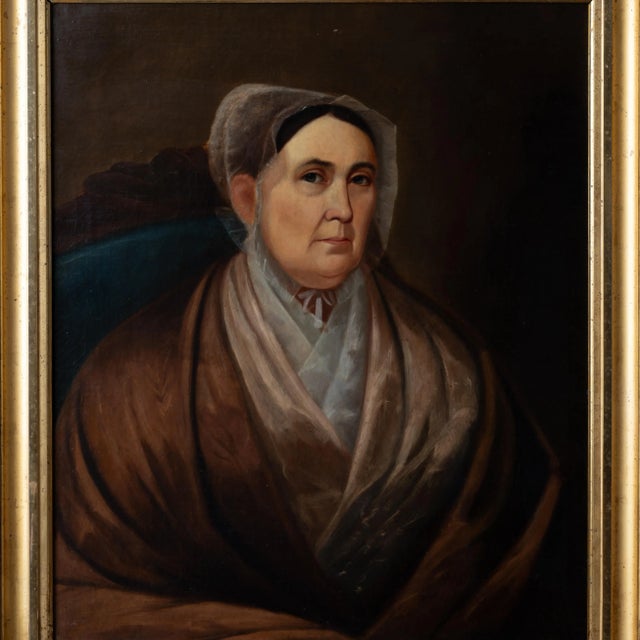 Traditional Primitive Portrait of a Lady, 19th Century For Sale - Image 3 of 8
