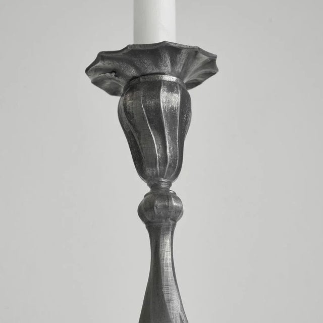 Art Nouveau Candleholder in Pewter, 1950s For Sale - Image 4 of 8