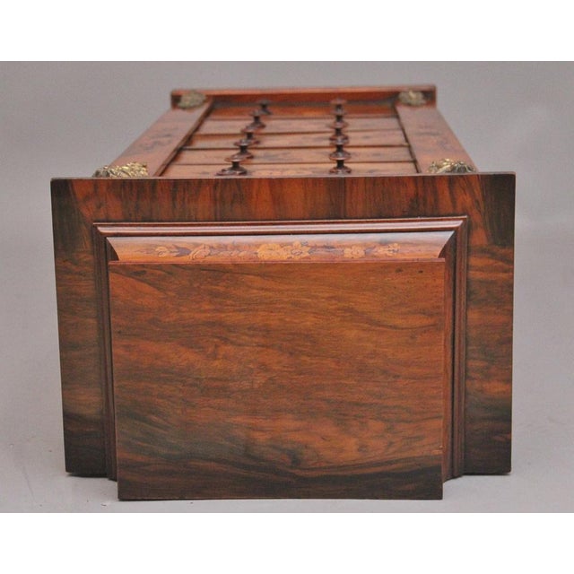 Antique Wellington Chest in Walnut and Marquetry, 1860 For Sale - Image 3 of 17