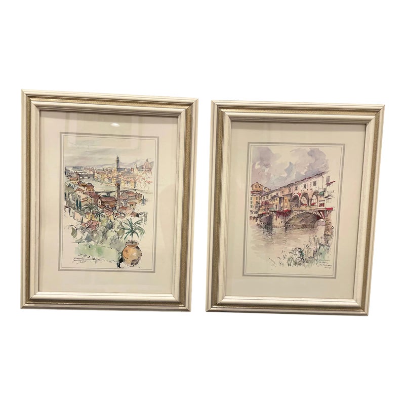 Pair of Florence Prints by Jan Korthals