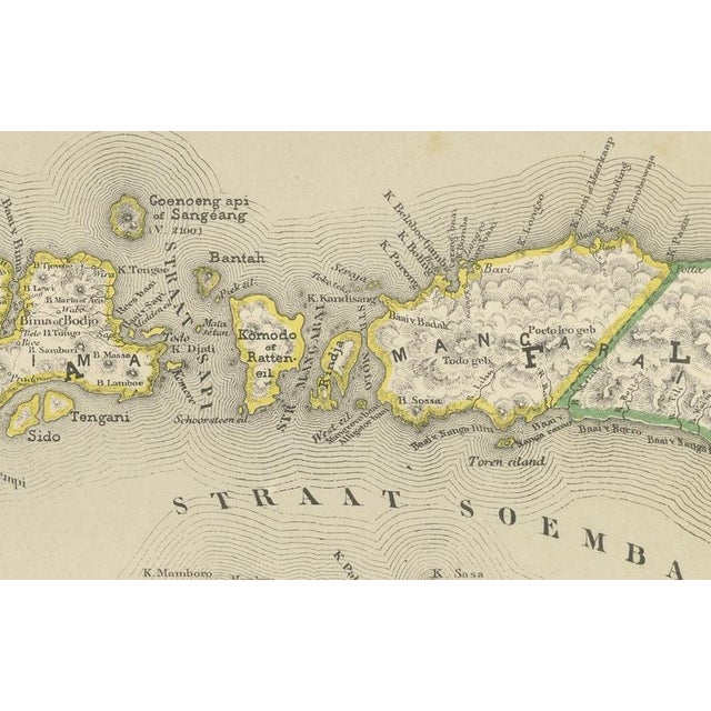 Antique Maps of the Lesser Sunda Islands in Dutch East Indies, 1884, Set of 2 For Sale - Image 12 of 15