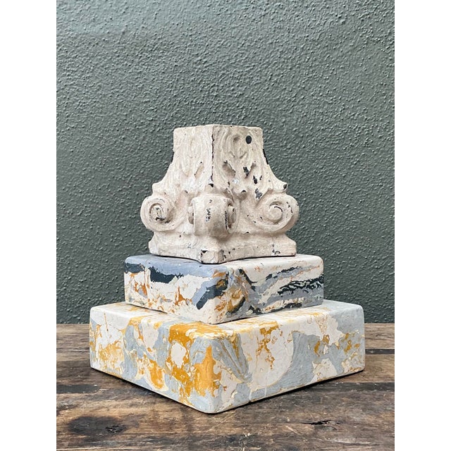 Vintage Scagliola Artisan Plaster Totem For Sale - Image 4 of 12