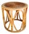 Mid Century Round Drum Bamboo Wicker Top Accent Table For Sale