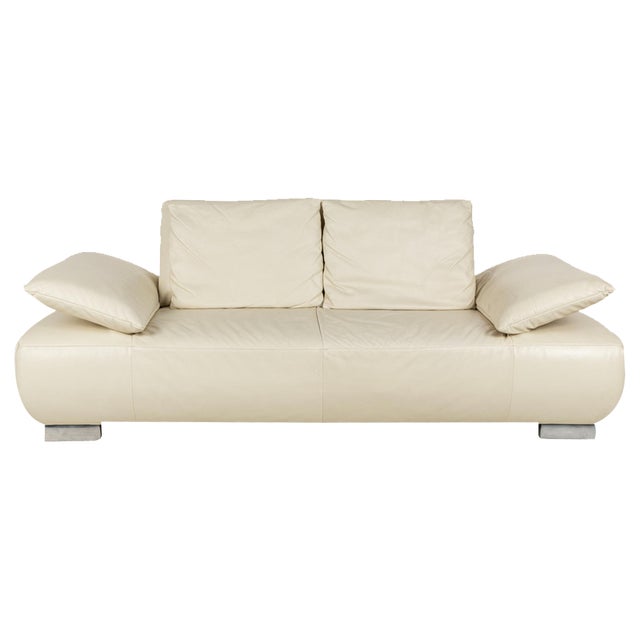 Volare 3-Seater Sofa in Cream Leather from Koinor For Sale