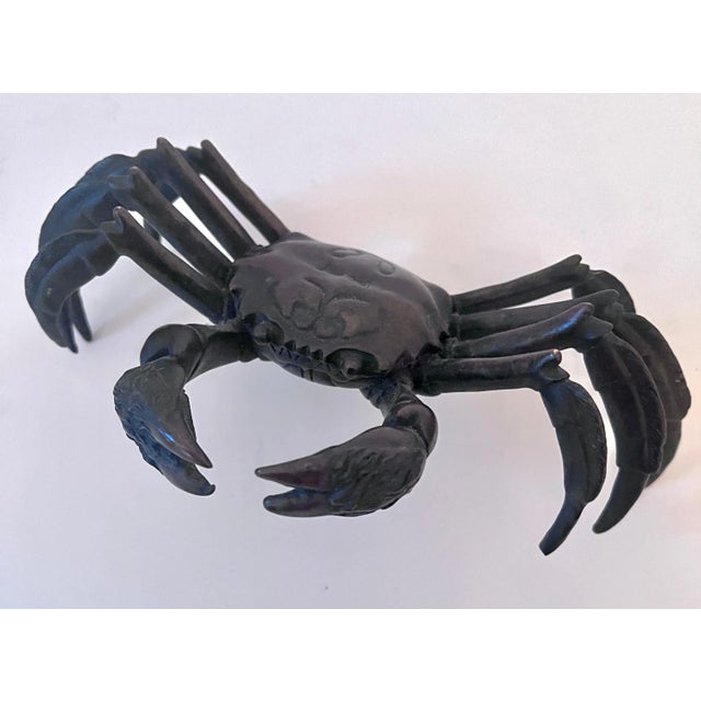 19th Century Okimono Bronze Japanese Crab Sculpture Paperweight For Sale In Los Angeles - Image 6 of 11