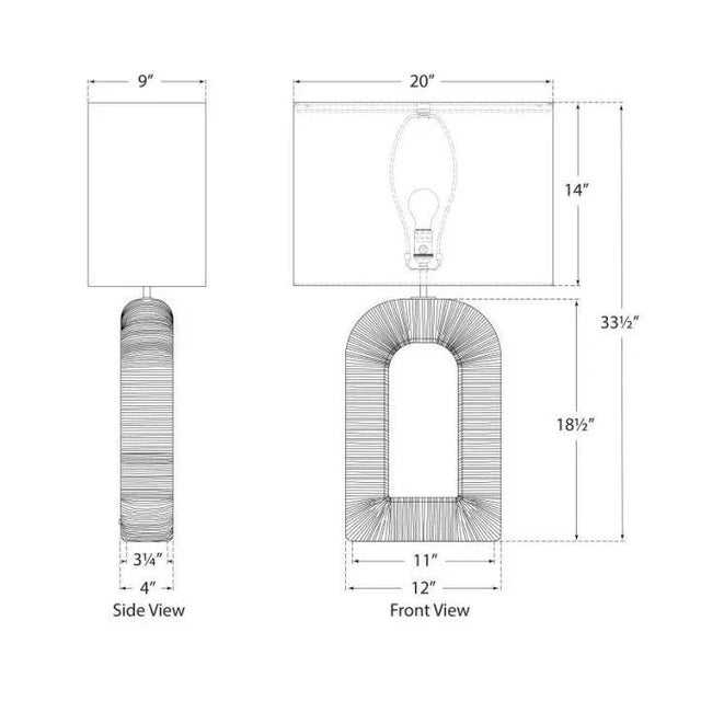 Black Kelly Wearstler for Visual Comfort Signature Utopia Large Combed Table Lamp in Aged Iron with Linen Shade For Sale - Image 8 of 8