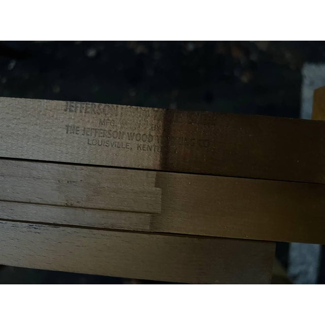 Mid Century Walnut Square Extendable Formica Top Dining Table With 2 Leaves For Sale - Image 12 of 12