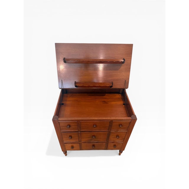 Late 20th Century Vintage Flip-Top Bar Cabinet With Multiple Drawers & Storage For Sale - Image 5 of 13