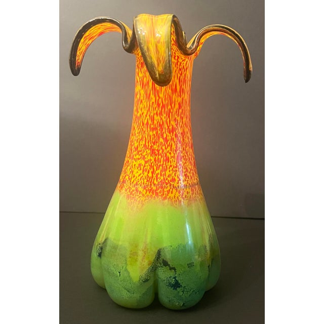 Stunning Art Vase by Art House, Kosta Boda Handblown by Swedish Artist, Ludvig Lofgren. Mid-Century Style. Vibrant!! For Sale - Image 10 of 12