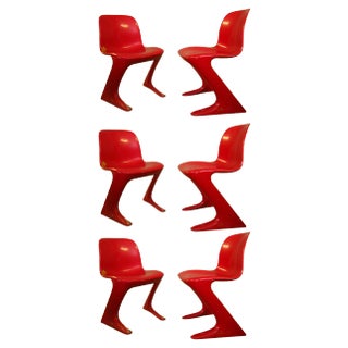Z Chairs by Ernst Moeckel & Siegfried Mehl for VEB Petrochemisches Kombinat Schwedt, 1960s, Set of 6 For Sale