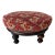 Antique Upholstered Footstool With Turned Wood Legs For Sale