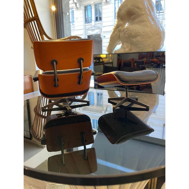 Wood Vintage Miniature Lounge Chair and Ottoman Models by Charles and Ray Eames, 1956, Set of 2 For Sale - Image 7 of 13