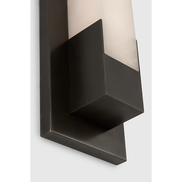 Kelly Wearstler for Visual Comfort Signature Covet 16" Bracketed Bath Light in Bronze with Alabaster For Sale In Houston - Image 6 of 8
