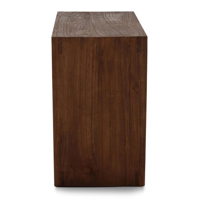 Contemporary Modern Walnut Trapezoid Console Table For Sale - Image 3 of 5