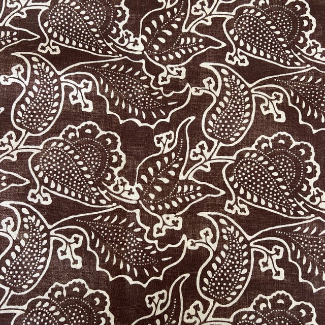 High end designer Claremont Adam chocolate brown Linen Fabric - 2 3/4 Yards