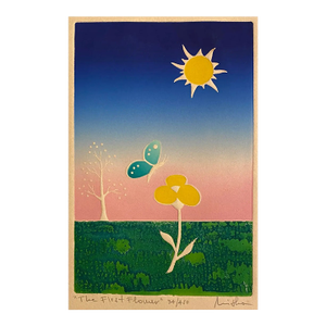 1980s Misha Moracha First Flower Embossed Etching