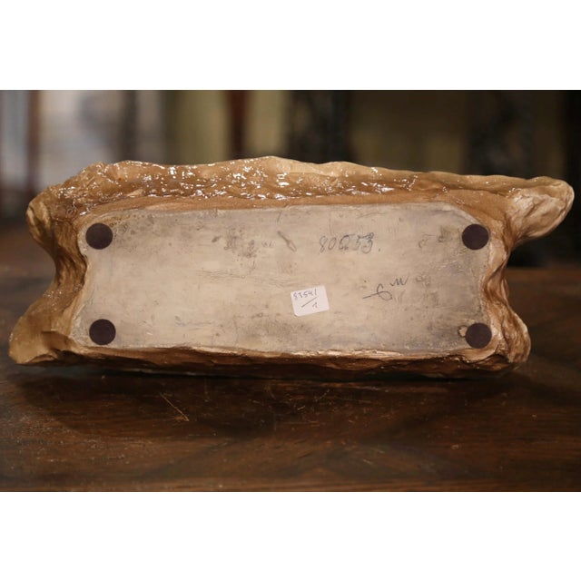 19th Century French Barbotine Centerpiece Jardinière With Young Girls For Sale - Image 11 of 11
