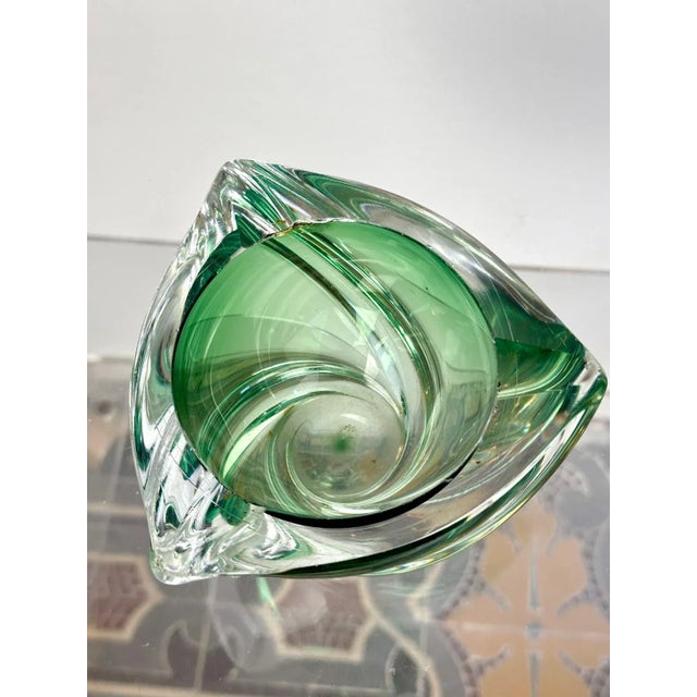 Green Vintage Green Swirl Murano Ashtray by Val Saint Lambert, 1960s For Sale - Image 8 of 8