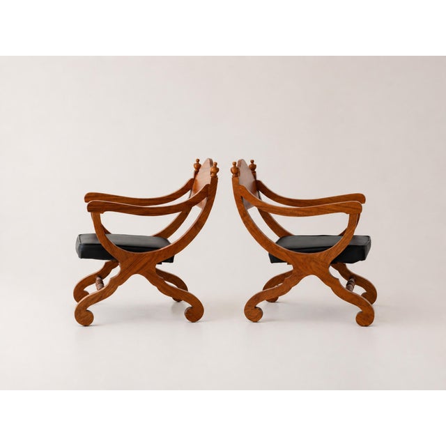 1950s Pair of Campeche Chairs For Sale - Image 5 of 9
