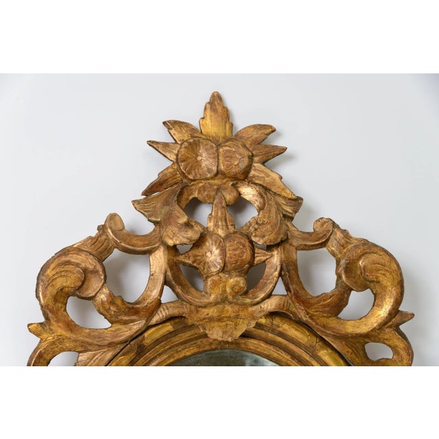 Gold Pair French Louis XVI Carved Gilt-Wood Oval Wall Mirrors For Sale - Image 8 of 12