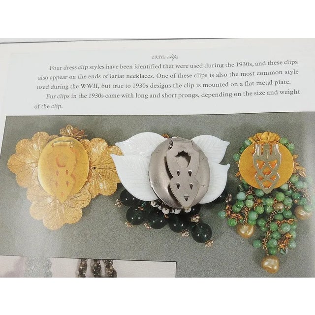 White Vintage 1930s Miriam Haskell White Glass Leaves & Beads Dress Clip For Sale - Image 8 of 8