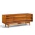 Young Manufacturing Mid Century Walnut Curved Credenza and Hutch The credenza measures: 64 wide x 19 deep x 25 inches high...