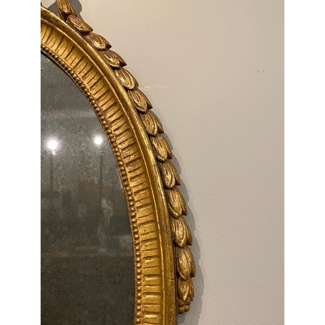 George III Oval Giltwood Mirror, 18th Century For Sale - Image 9 of 12