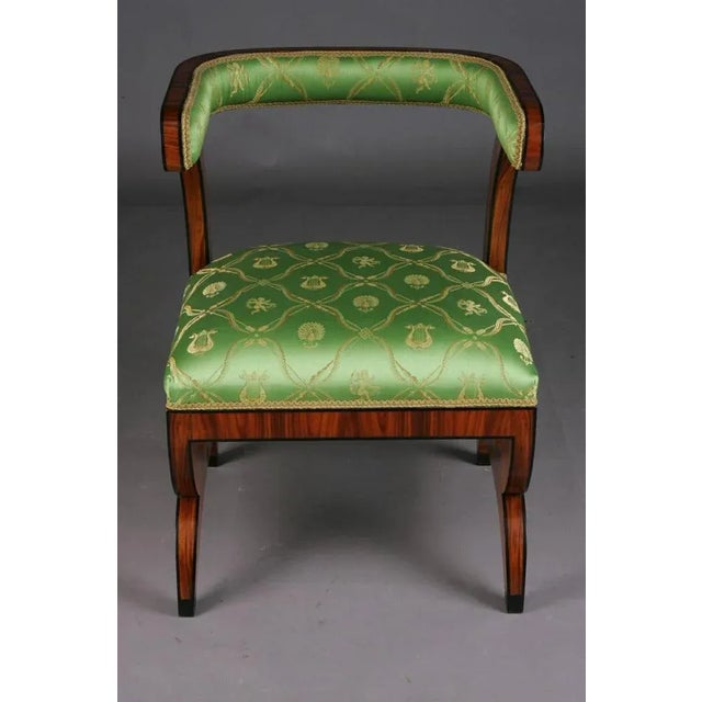 Armchair after Josef Danhauser Vienna Biedermeier style. Light palisander on solid beech wood. Inlaid filament. (B-Sam-6)....