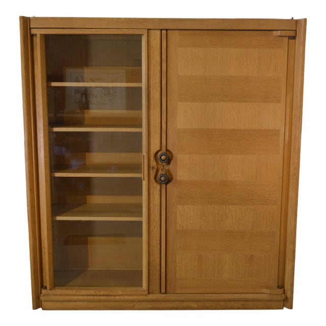 Display Cabinet by Guillerme et Chambron with Ceramic Handles by Danikowski for Votre Maison, 1960s For Sale