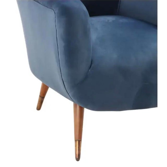 Mid 20th Century Pair of Italian Mid-Century Modern Upholstered Club Chairs For Sale - Image 5 of 7