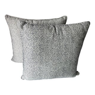 John Robshaw Blue & White Polka Dot Pillows-A Pair For Sale