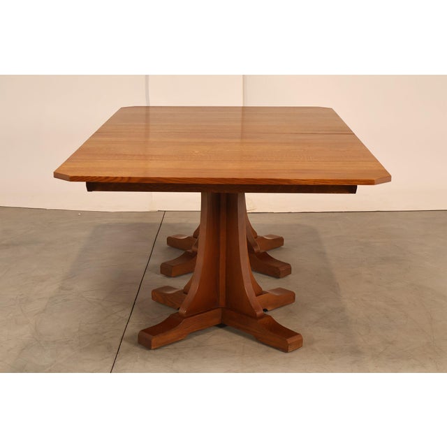 Stickley Mission Collection Oak Double Pedestal Dining Table For Sale - Image 13 of 18