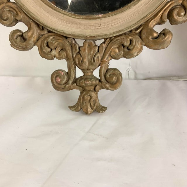 Victorian Ancient Italian Small Gesso Mirror Pair For Sale - Image 3 of 14